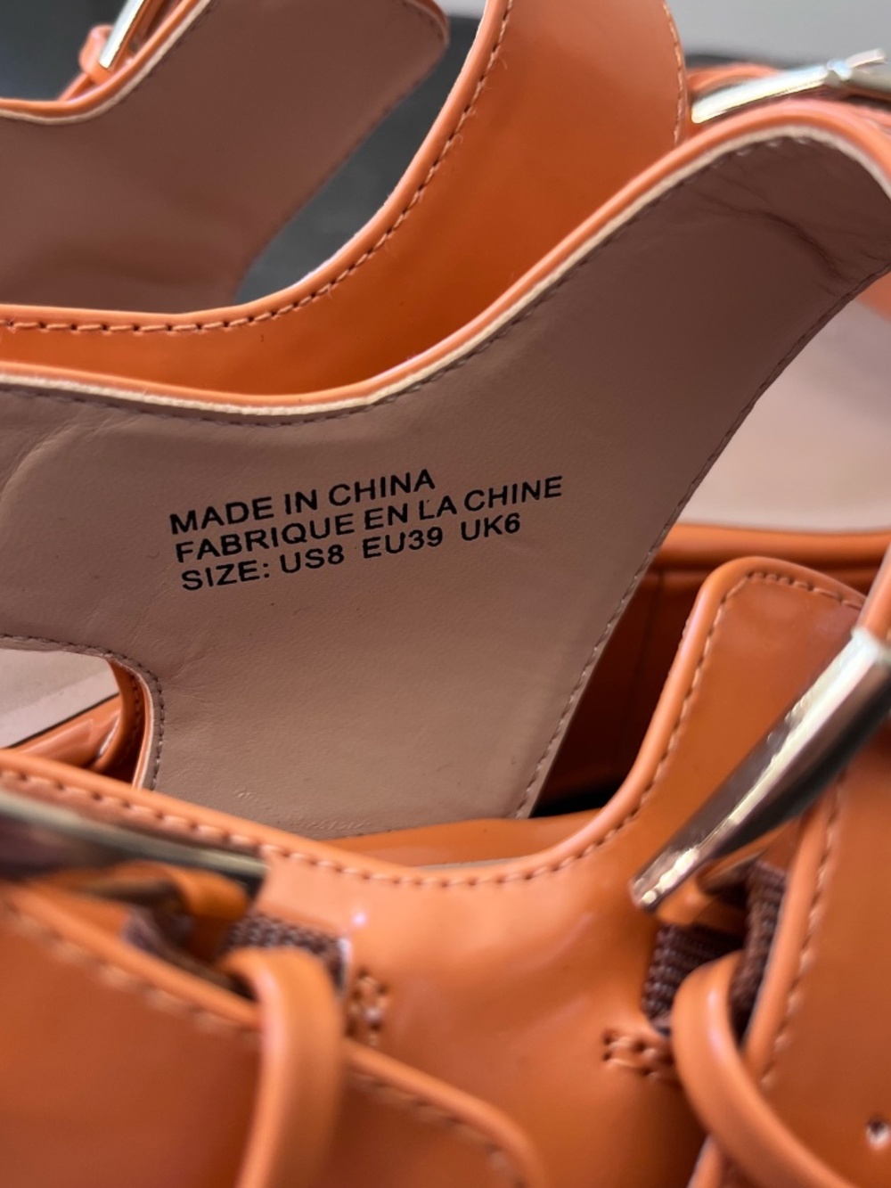 Urban Outfitters Orange "Violet" buckled platform sandal women 8 - Picture 7 of 13